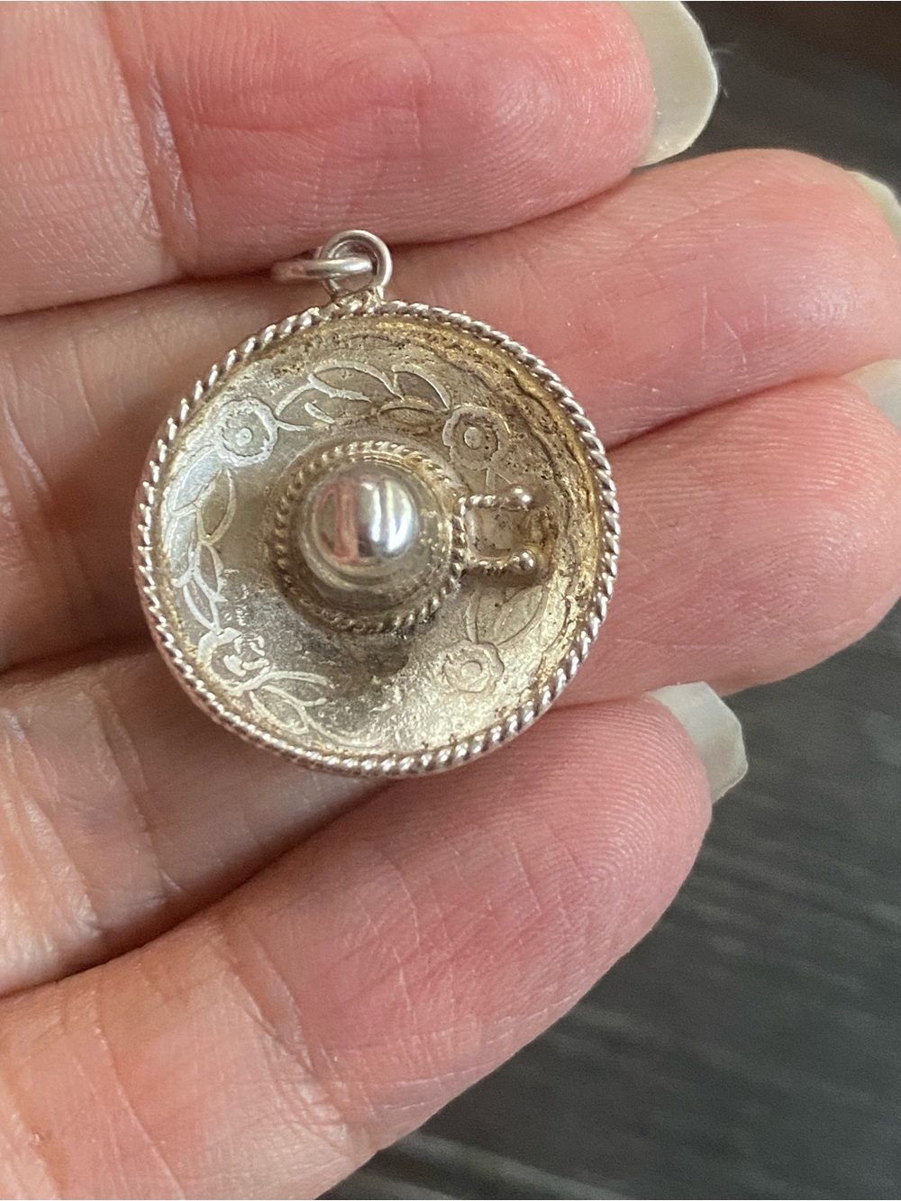 Sterling Silver Mexico  Hat Charm Pendant